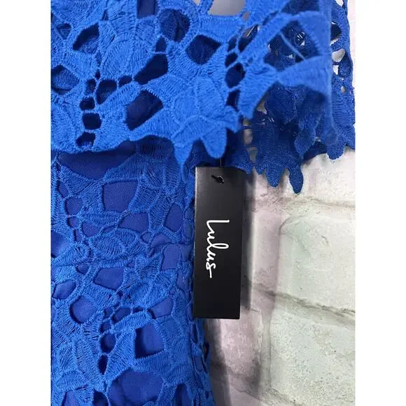 NWT Lulu’s Blue Lace Dress - Picture 8 of 14